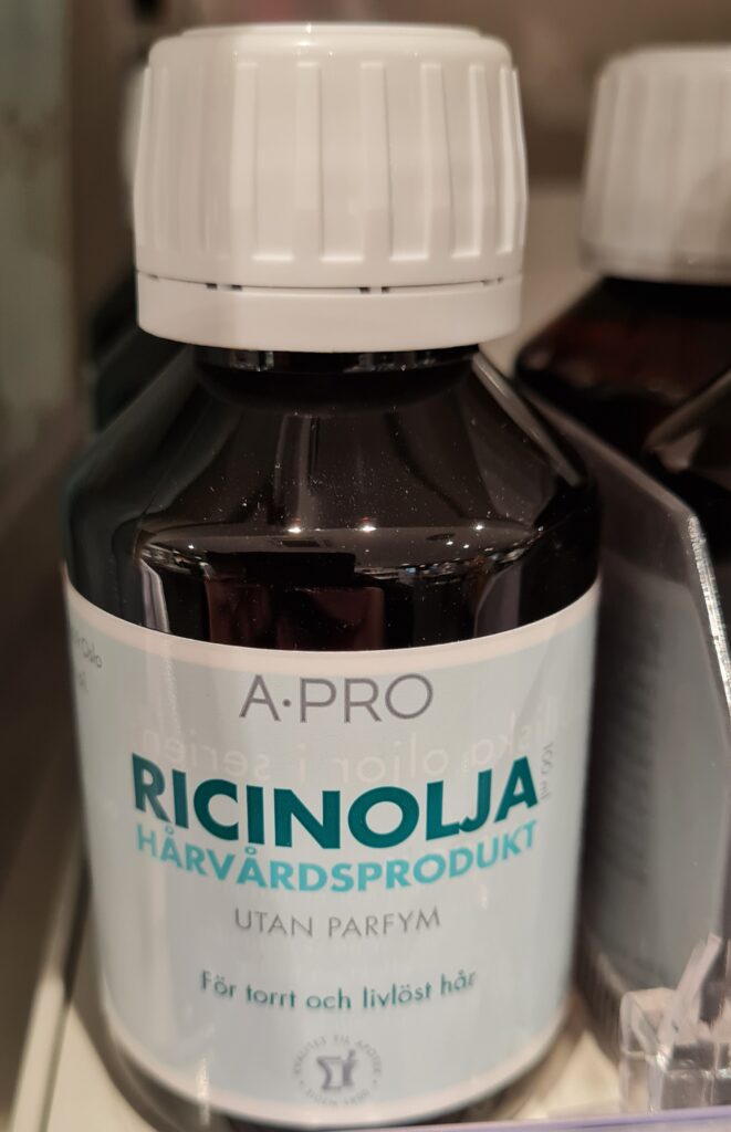 A pro ricinolja hårvårdsprodukt utan parfym